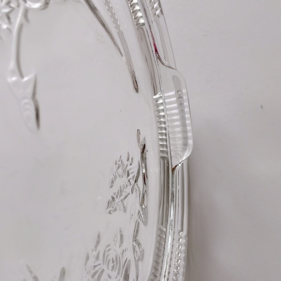 VTG Cabbage Rose Footed Platter - Picture 5 of 6